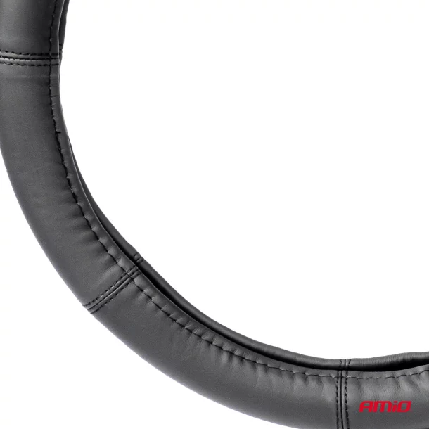 Amio leather steering wheel cover SWC-48-M - Ø 37-39 cm - Black