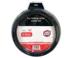 Maxspeed leather steering wheel cover - M - Ø 37/39 cm - Black