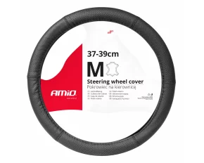 Amio perforated leather steering wheel cover SWC-50-M - Ø 37-39 cm - Black