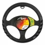 Spa leatherette steering wheel cover - M - Ø 37/39 cm - Black/Grey