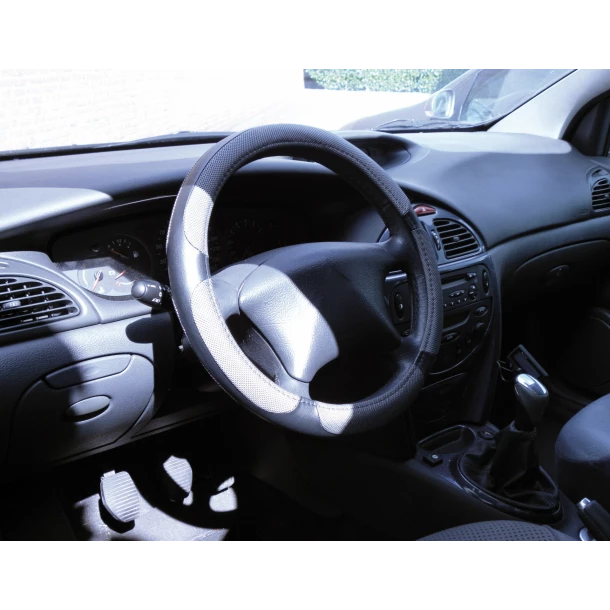 Husa volan Silverstone Carpoint - M - Ø 37/39cm - Gri/Negru