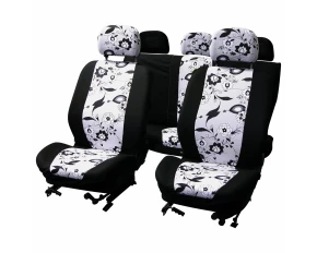 Huse scaun Black &amp; White Flower 9buc