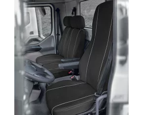 Tailor made truck seat covers DAF LF set of 1+2 seats - Black/Gray