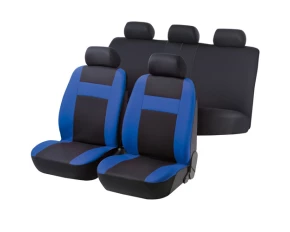 Huse scaun Car Comfort 12buc - Negru/Albastru