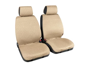 Cover-Tech Fabric, pair of front seat covers - Beige/White