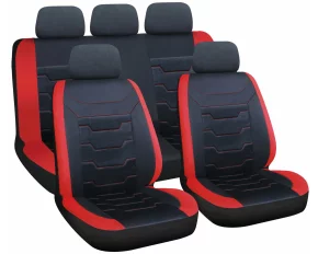 Drift, high-quality seat cover set 9pcs - Red/Black