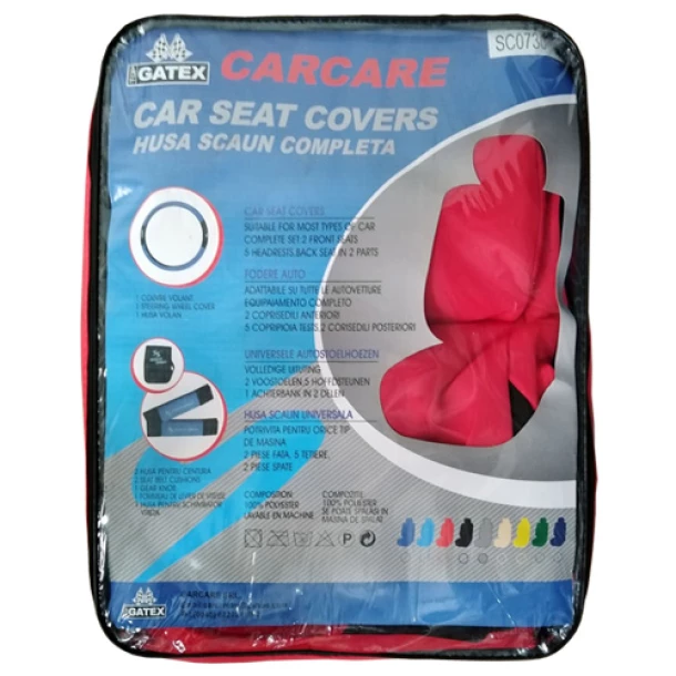 Racing seat covers 13pcs - Black/Red