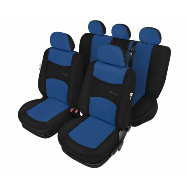 Sport Line+ Super L seat covers 9pcs - Black/Blue