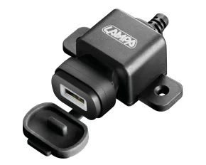 Usb Fix Omega, Usb charger with screw fixing and fork connectors - 12/24V