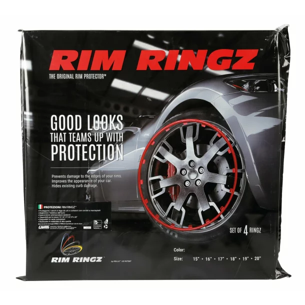 Rim Ringz, Set of 4 wheel protections - Red - 15&#039;&#039;