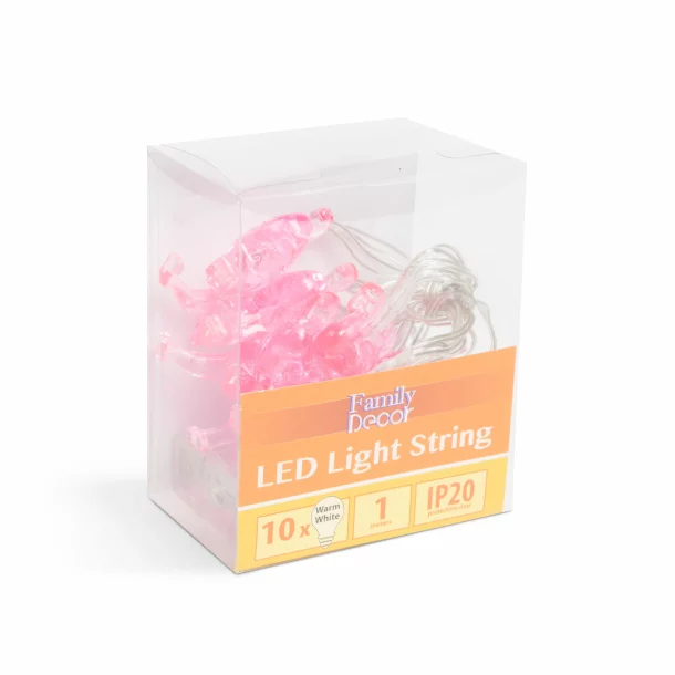 Instalație de pom cu LED - flamingo - 1,1 m - 10 LED - alb cald - 3 x AA