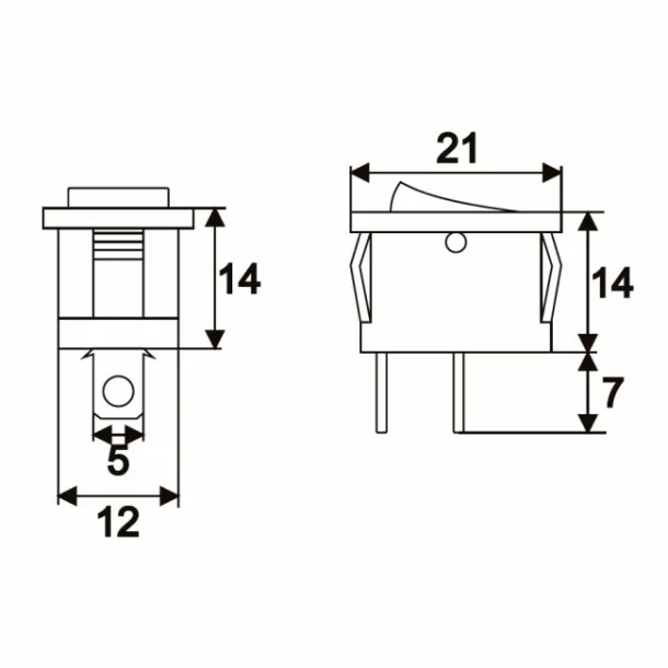 Interupator basculant 1 circuit 6A-250V OFF-ON marcaj I-O