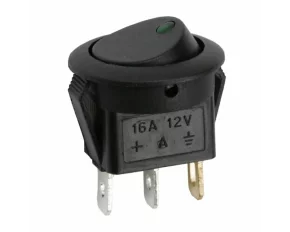 Interupator basculant1 circuit16A-12VDCOFF-ONcu LED verde