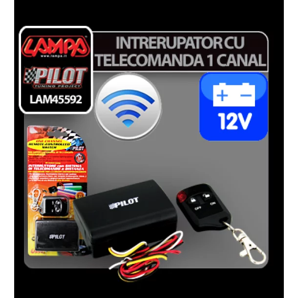 Intrerupator cu telecomanda 1 canal - 12V