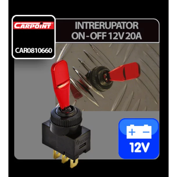 Intrerupator On-Off 12V 20A - Rosu