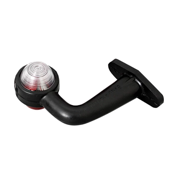 Lampa gabarit camion cu brat 90° cu bec 24V - Alb/Rosu