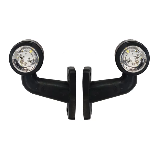 Lampa gabarit camion cu brat extra scurt 90° cu LED 12/24V Set 2buc Stg/Dr - Alb/Rosu