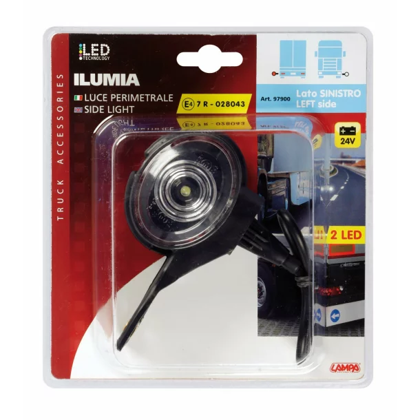 Ilumia, side light, 2 Led, 24V - Left