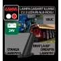 Lampa gabarit camion Ilumia cu brat 60° - cu 2 LED-uri 24V - Alb/Rosu - Stanga