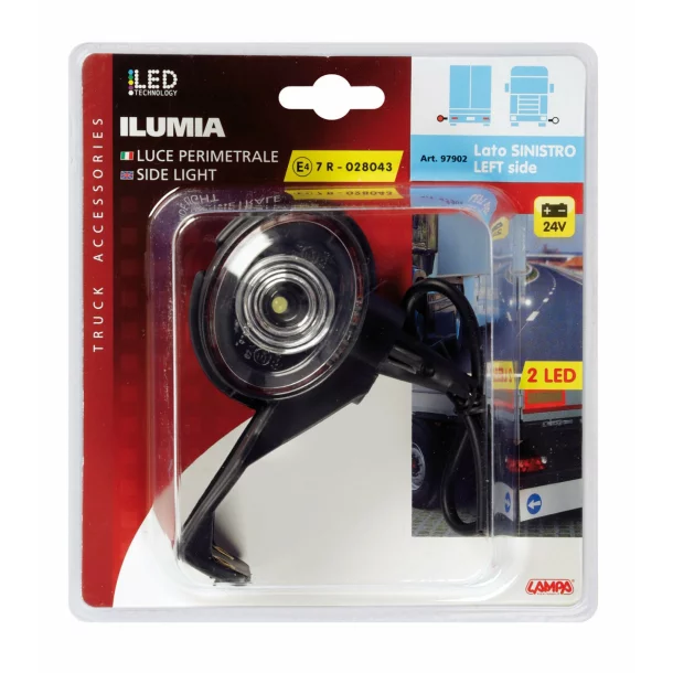 Ilumia, side light, 2 Led, 24V - L fit - Left