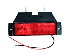 Reflektoros helyzetjelző lámpa 3 LED-es 12/24V - Piros