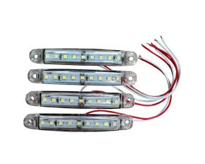 Lamp gauge with 9 LEDs 12/24V set of 4pcs - White