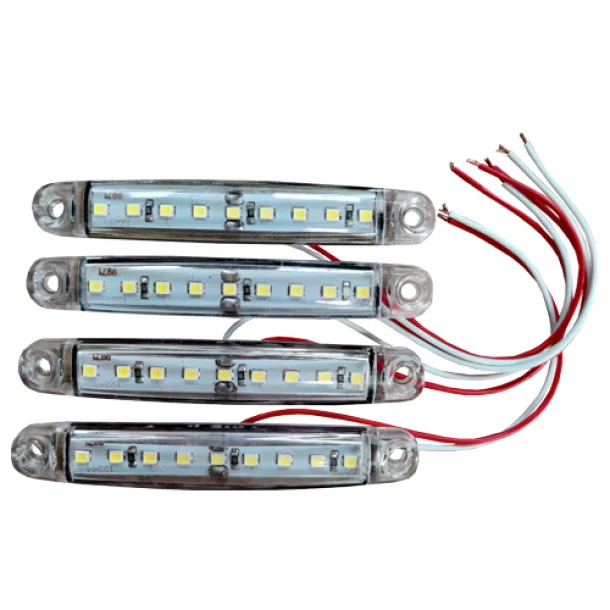 Lamp gauge with 9 LEDs 12/24V set of 4pcs - White