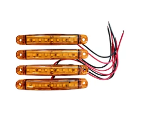 Lamp gauge with 9 LEDs 12/24V set of 4pcs - Yellow