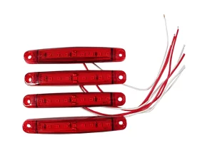 9 LED-es helyzetjelző lámpa 12/24V készlet 4db - Piros