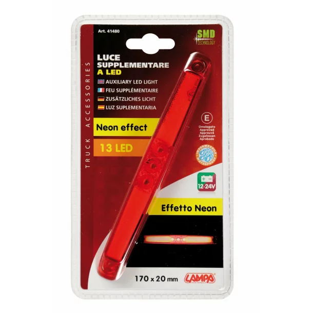 13 led light, 12/24V - Red