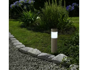 LED solar lamp - stone pattern - plastic