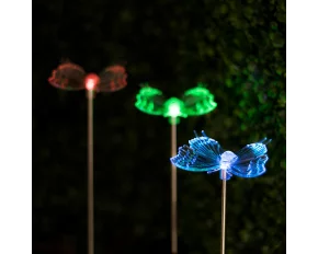 Lampă solară pentru grădină cu LED RGB - model „Fluture”