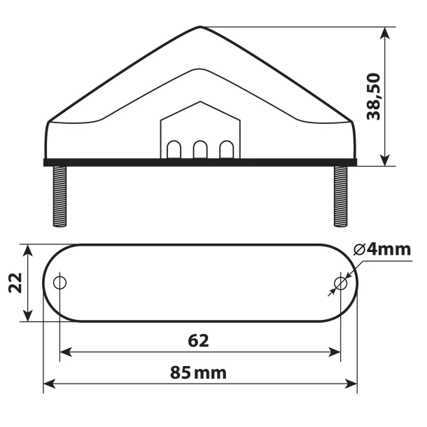 Lampa stop LED cu 3 functii Nova 12V