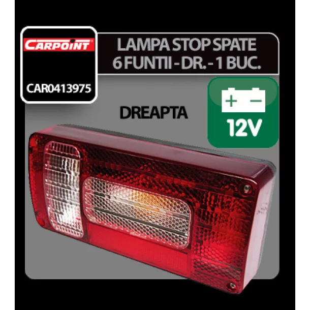 Lampa stop spate cu 6 functii 21,5x10cm 1buc. - 12V - Dreapta