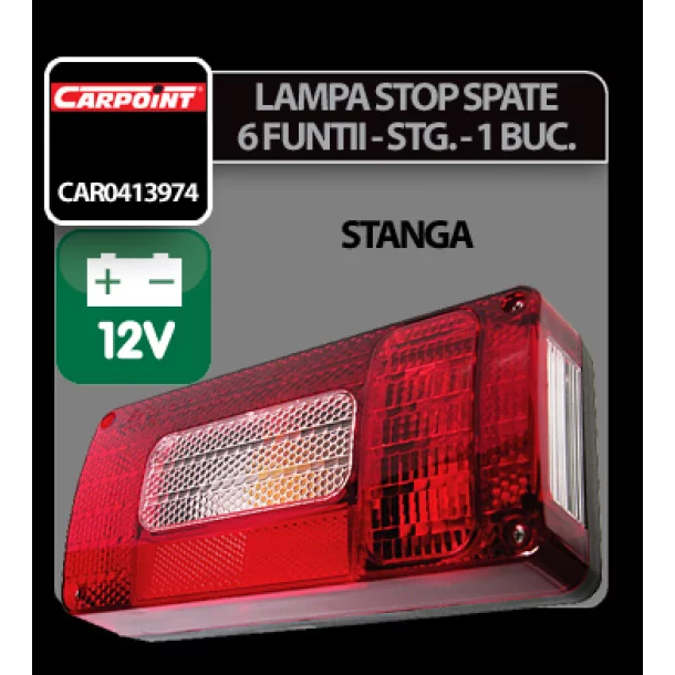 Lampa stop spate cu 6 functii 21,5x10cm 1buc. - 12V - Stanga