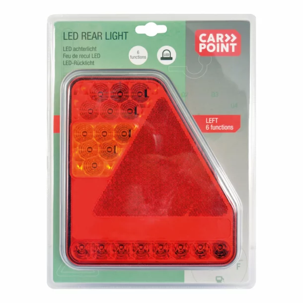 Hátsó stop lámpa LED-es 6funkciós 185x210mm Carpoint - Bal