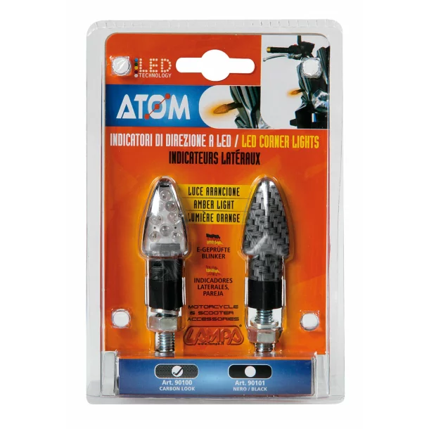 Lampi semnalizare directie mers Atom LED 12V 2buc - Carbon