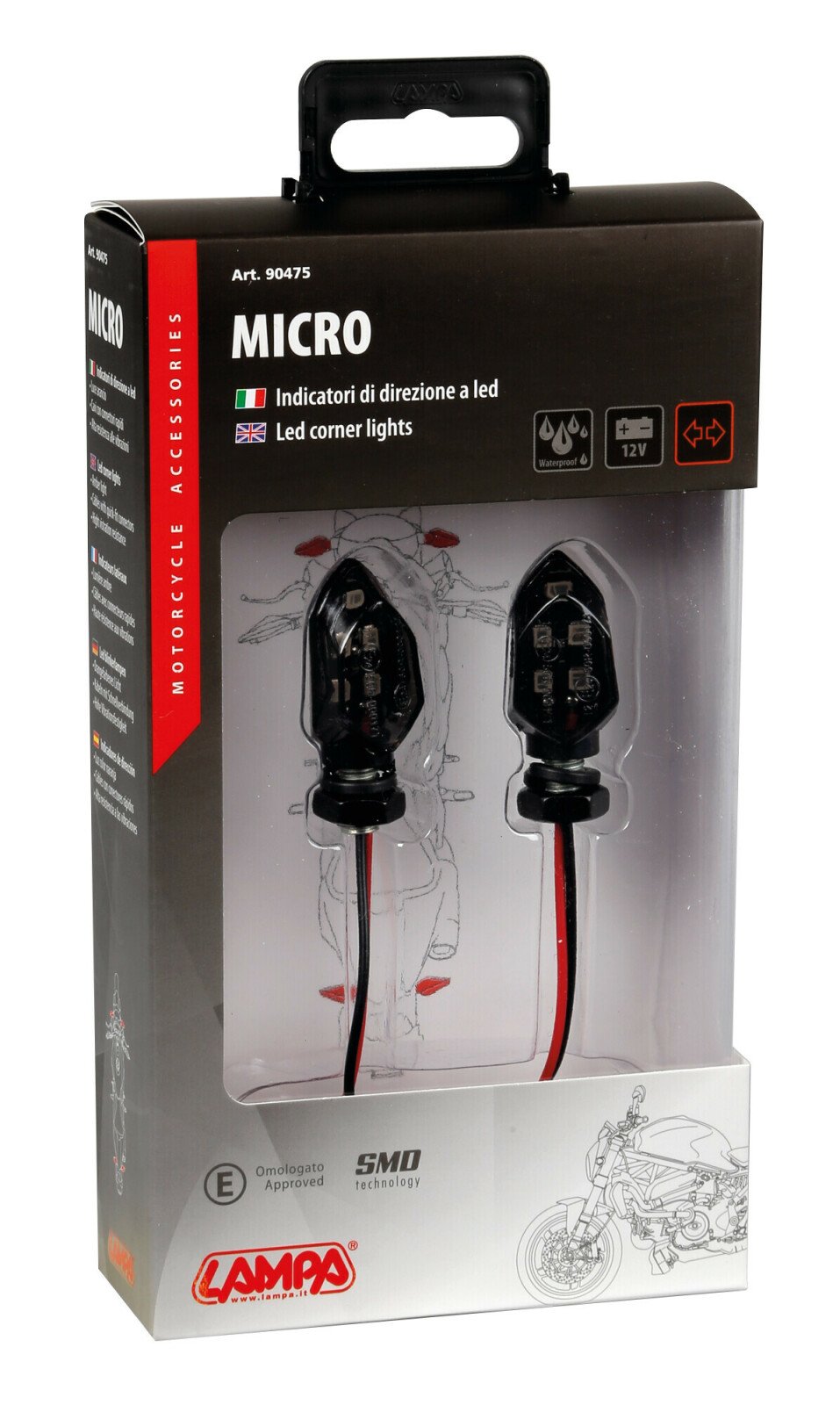 Irányjelzők Micro LED 12V 2db - Fekete thumb