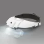 Headband magnifying glass with LED light, with double lens