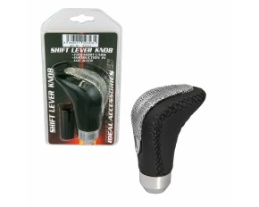 Maner schimbator viteza imitatie piele Lever negru 4Cars