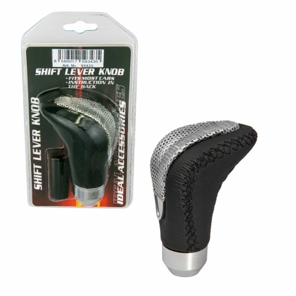 Maner schimbator viteza imitatie piele Lever negru 4Cars