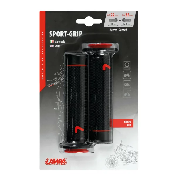 Sport-Grip, universal grips 2pcs - Black/Red