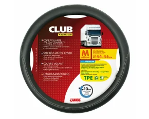Club, comfort grip steering wheel cover - M - Ø 44/46 cm - Black