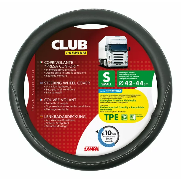 Manson volan camion Club premium - S - Ø 42/44cm - Negru