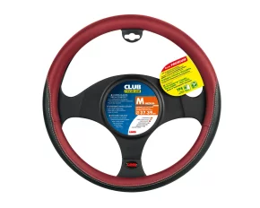 Club, TPE steering wheel cover - M - Ø 37/39 cm - Black/Red