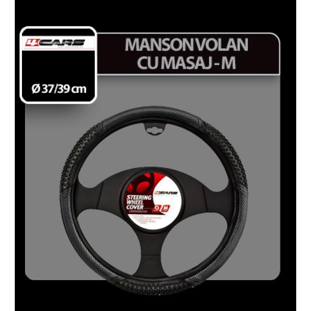 Manson volan cu masaj 4Cars - M - Ø 37-39cm