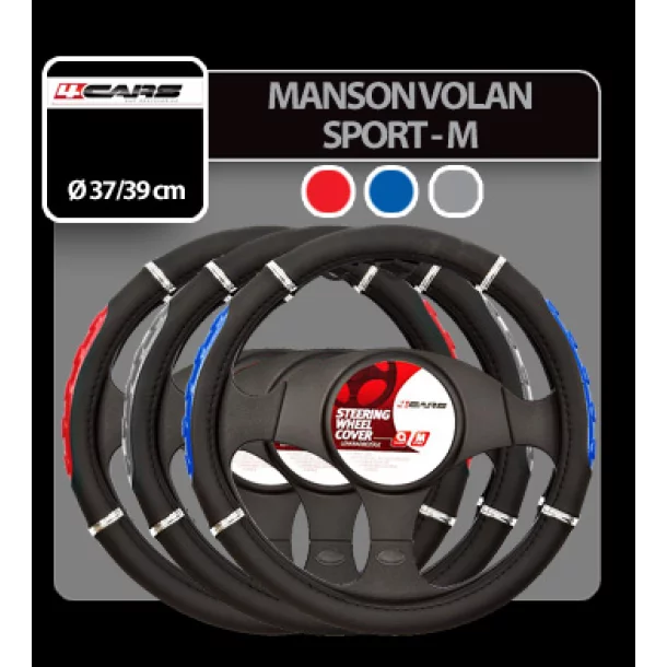 Manson volan Sport - Ø 37-39cm - Negru/Albastru