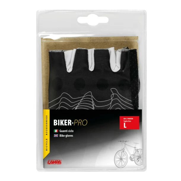 Manusi ciclism Biker-Pro - L - Negru/Alb