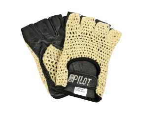Pilot-1 half finger driving gloves - L - Black