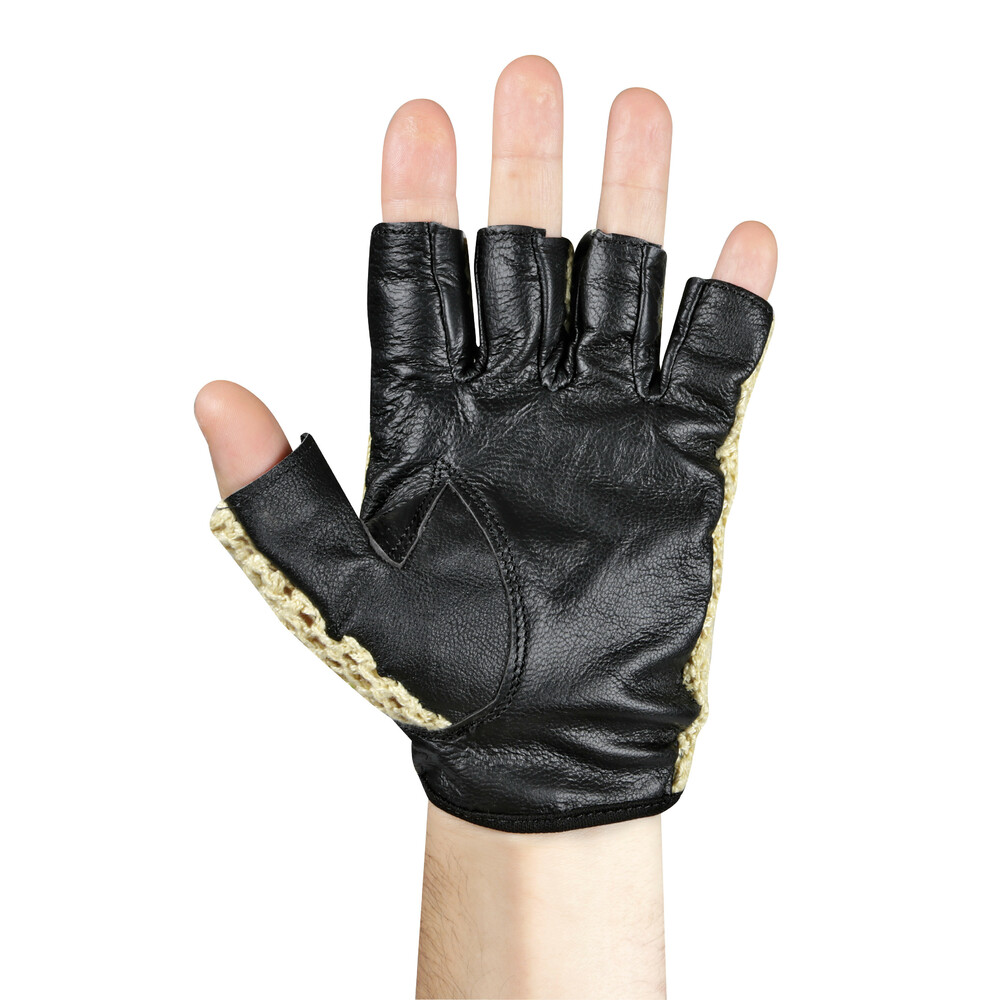 Pilot-1 half finger driving gloves - M - Black thumb
